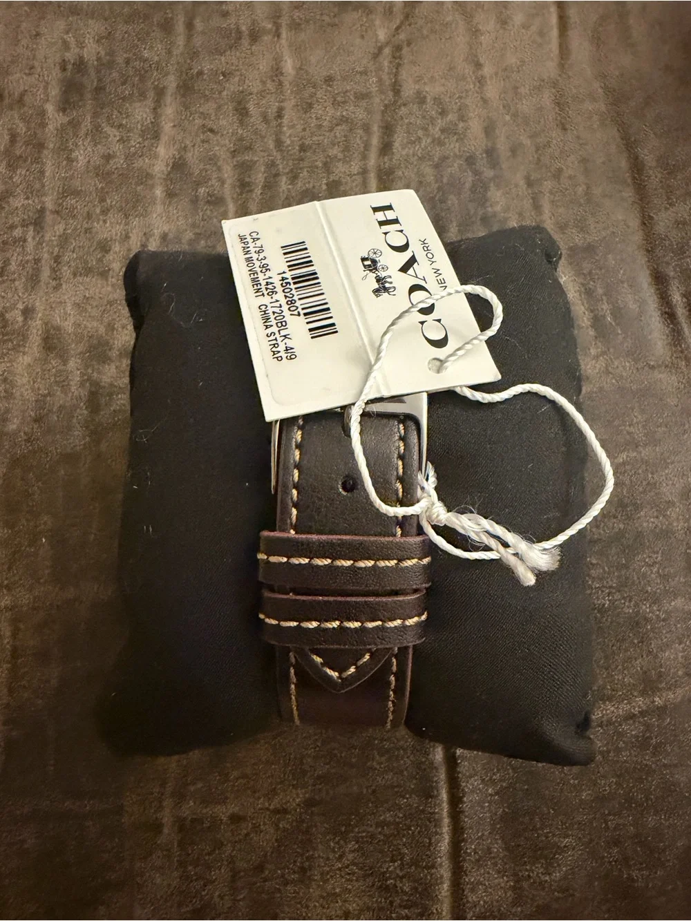 Coach Brown Leather Watch with Black Dial - Keith Haring Motif
